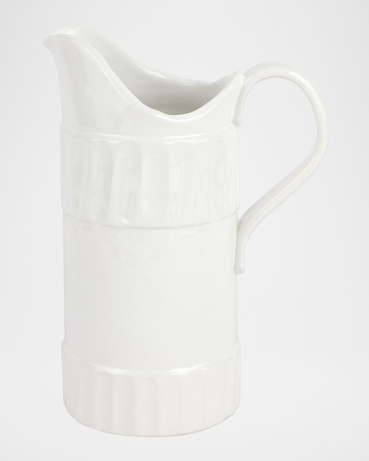 Vietri Pietra Serena Medium Pitcher In White