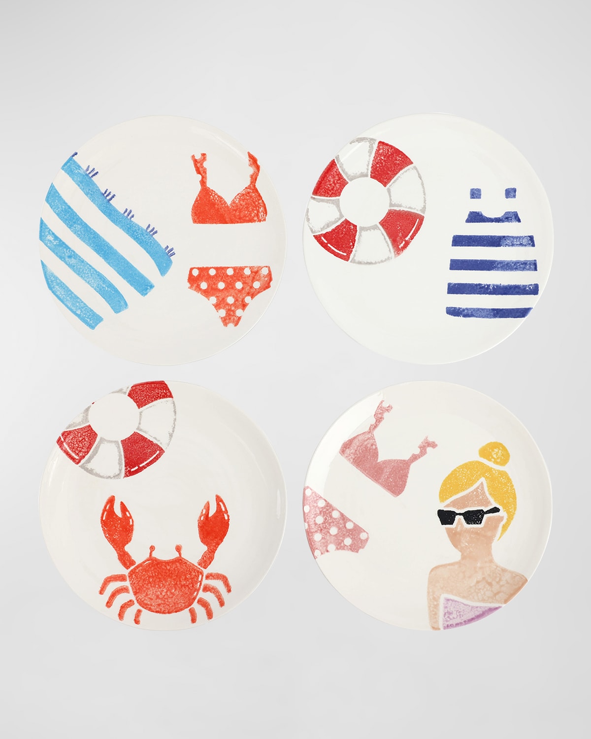 Vietri Riviera Assorted Salad Plates, Set Of 4