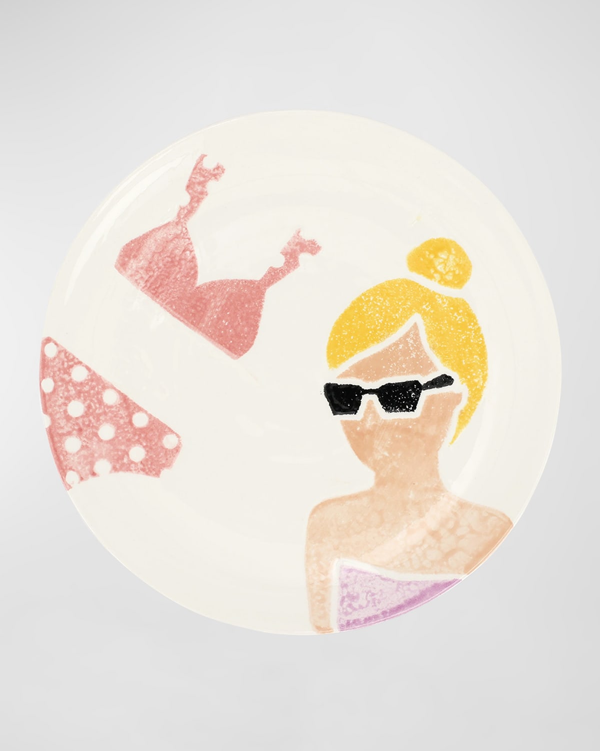 Vietri Riviera Pink Bikini Salad Plate