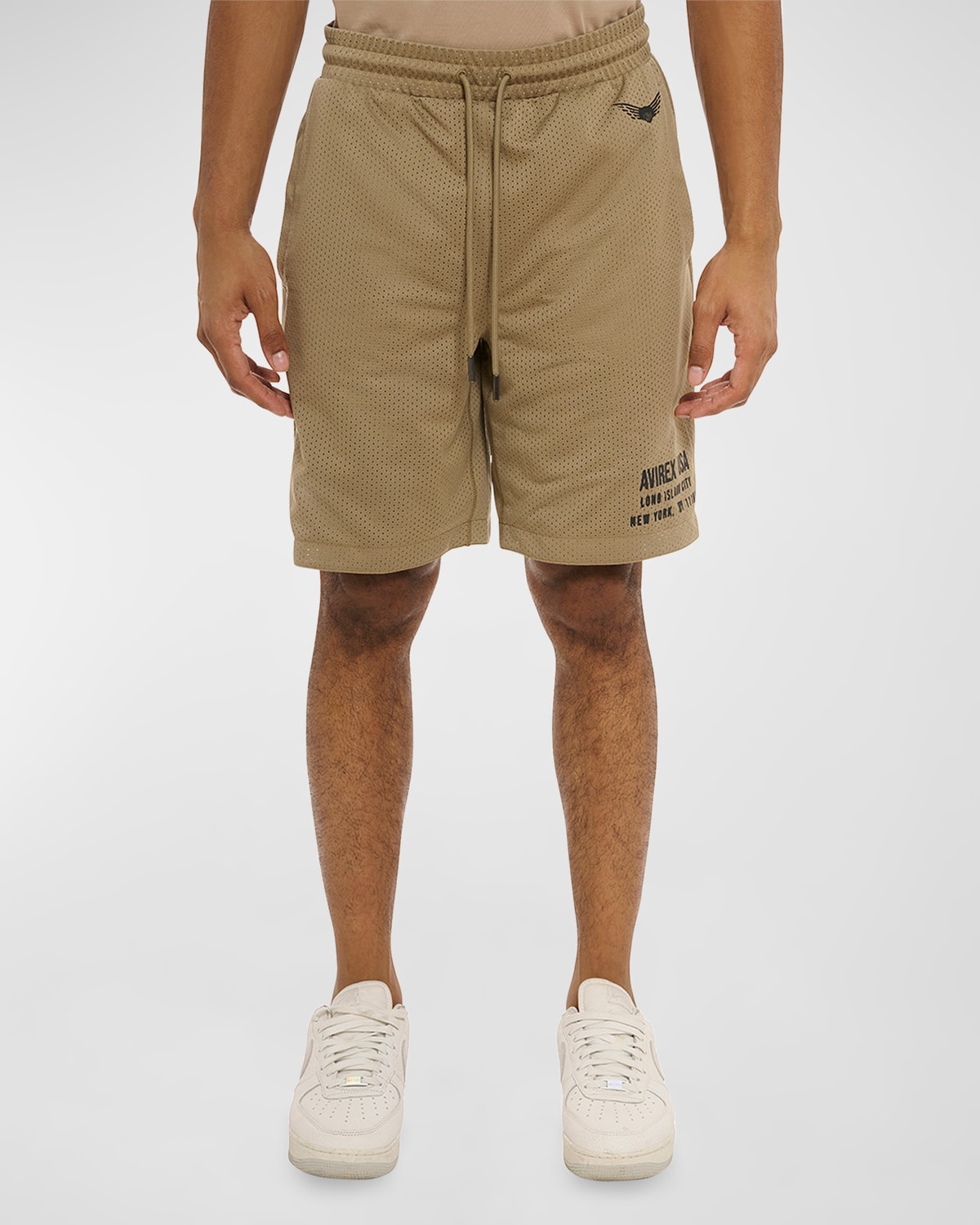Shop Avirex Men's Aviator Mesh Shorts In Mink