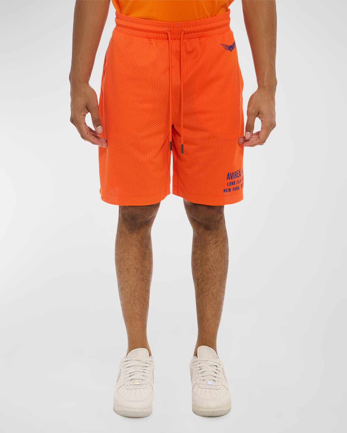 Shop Avirex Men's Aviator Mesh Shorts In Orange