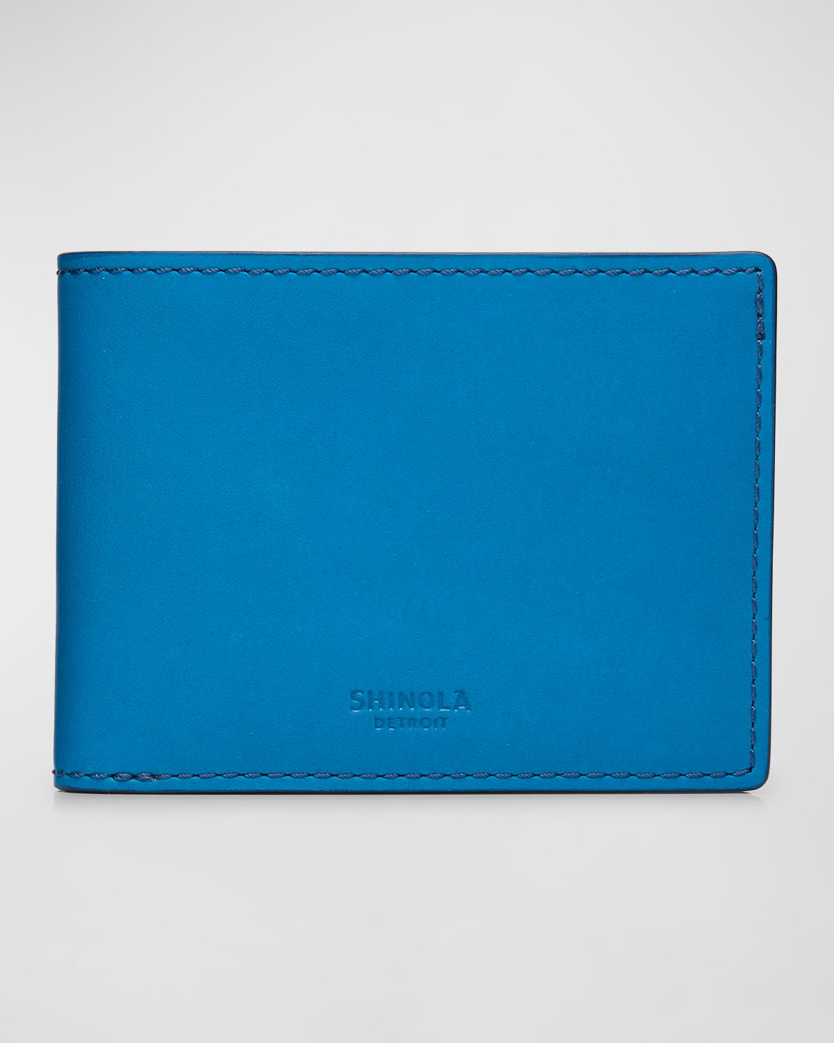 Shop Shinola Men's Leather Slim Bifold Wallet In Superior Blue