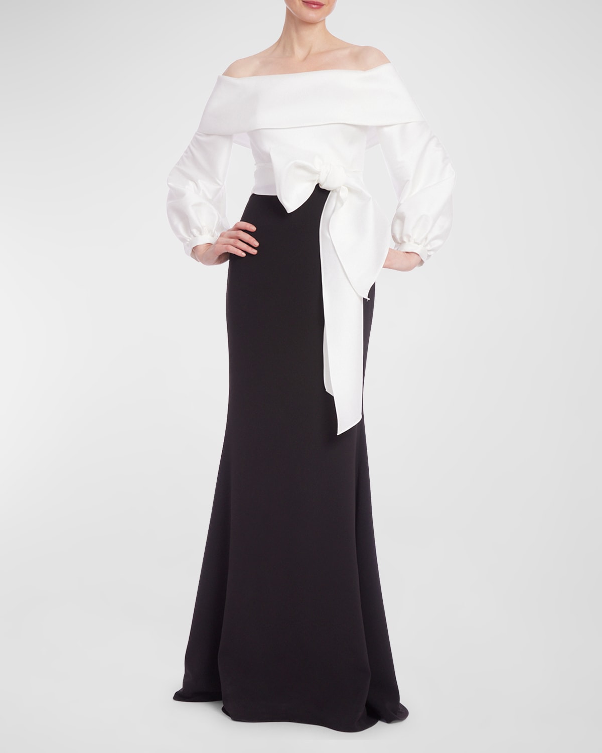 Two-Tone Off-Shoulder Trumpet Gown