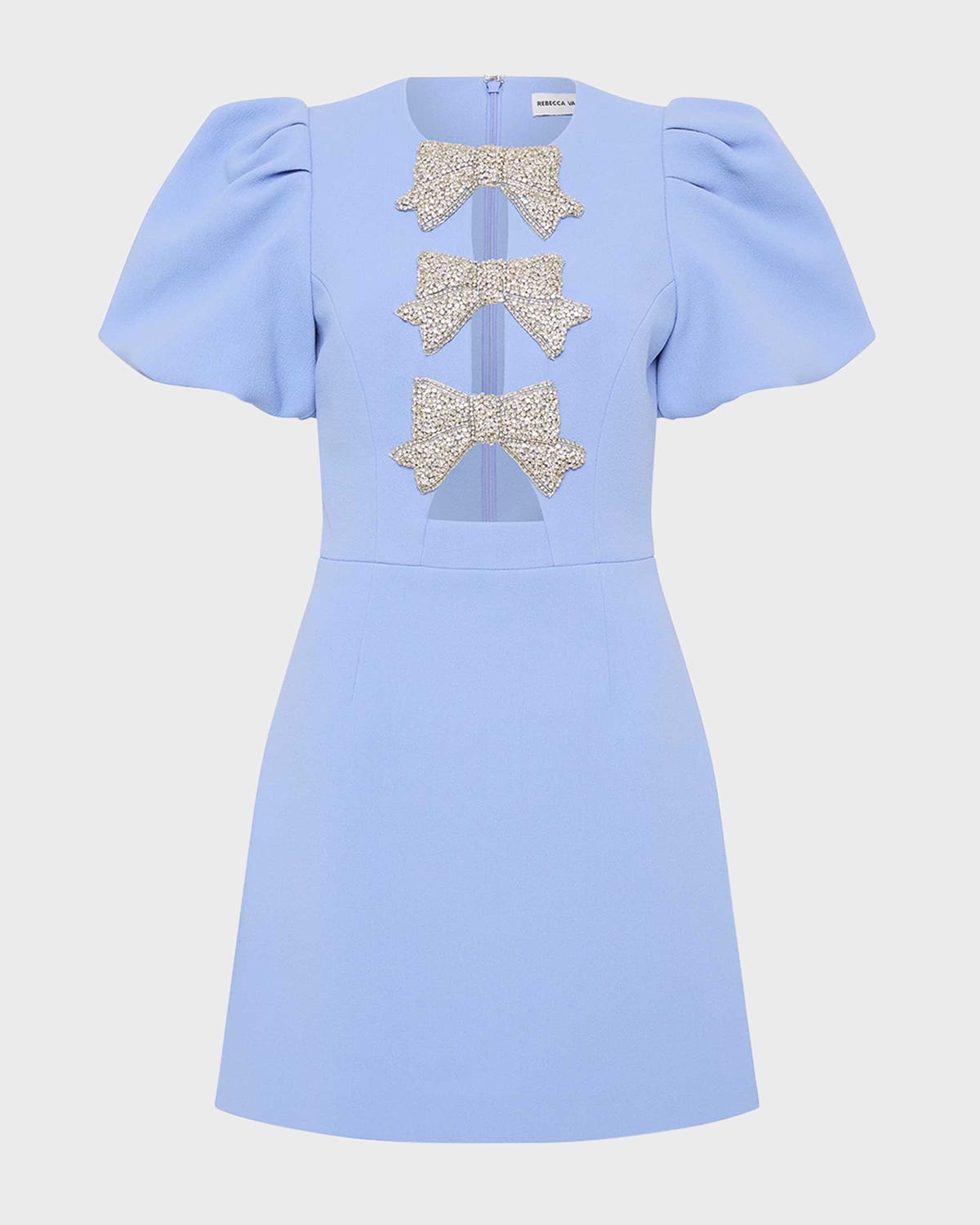 Rebecca Vallance Juliana Puff Sleeve Mini In Blue