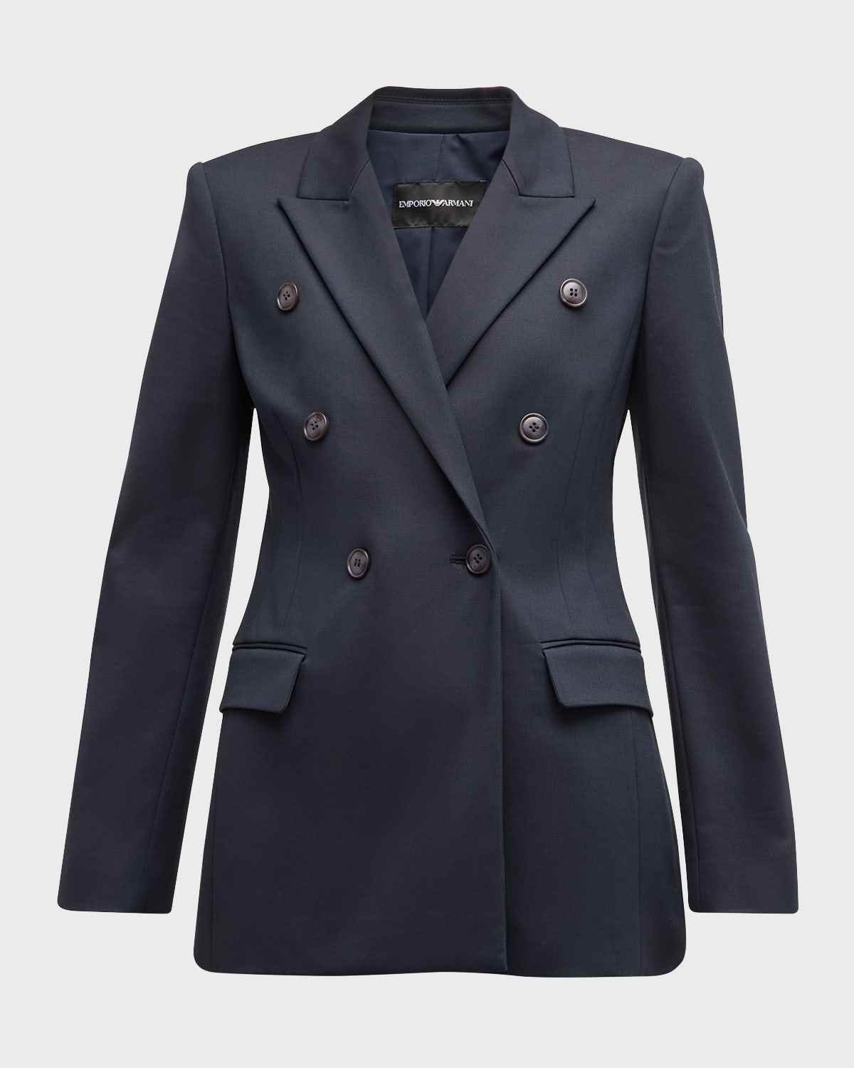 EMPORIO ARMANI DOUBLE-BREASTED COUTURE COTTON BLAZER 