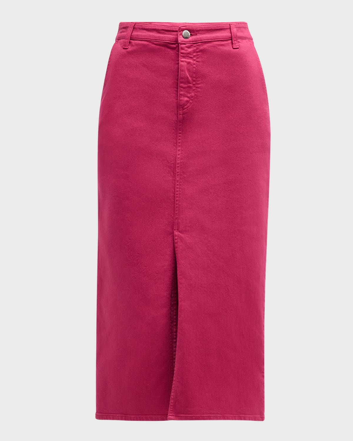 Emporio Armani Denim Straight Midi Skirt In Raspberry