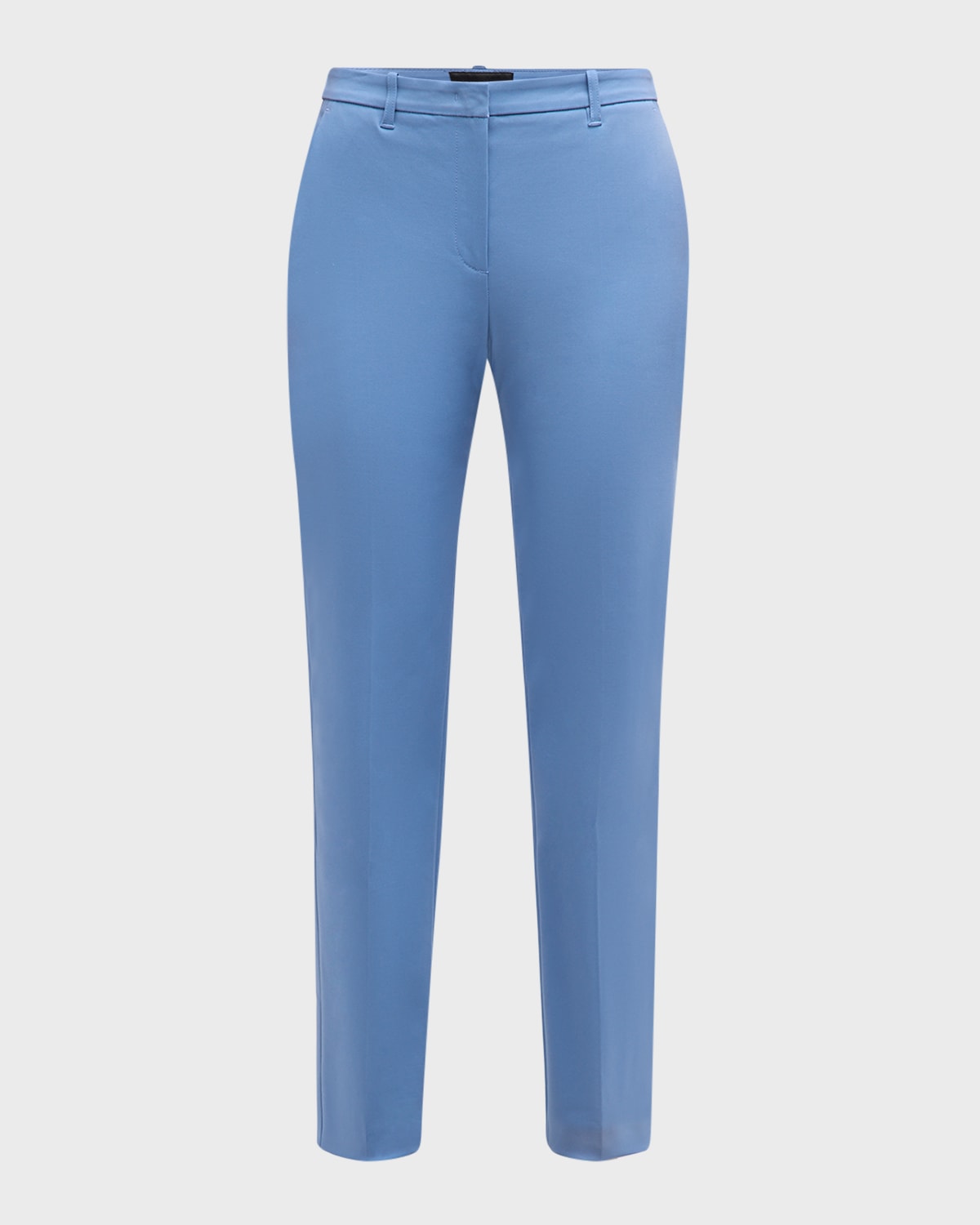Emporio Armani Cropped Straight-leg Cotton Couture Trousers In Sugar Paper