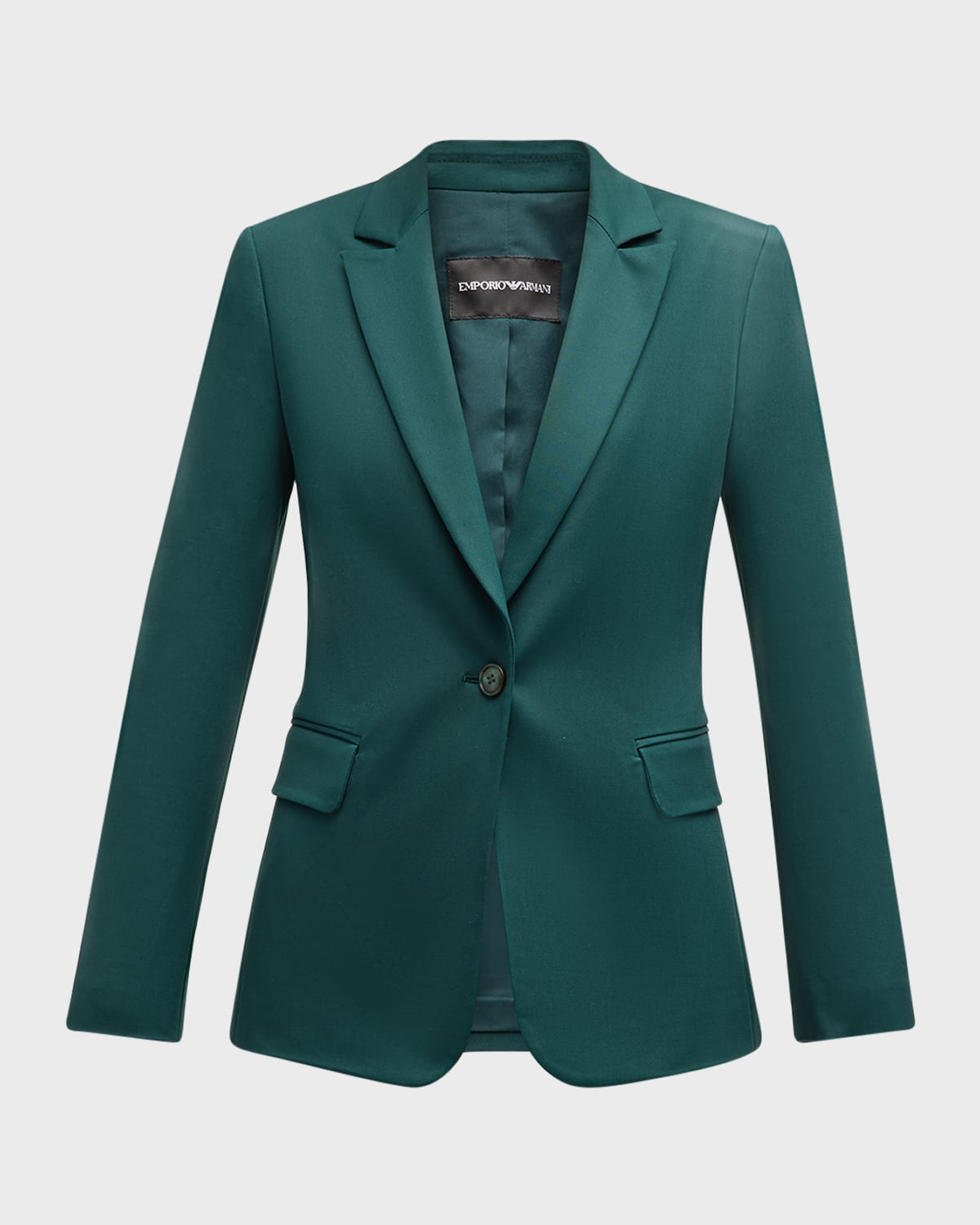 Emporio Armani Single-Button Couture Cotton Blazer