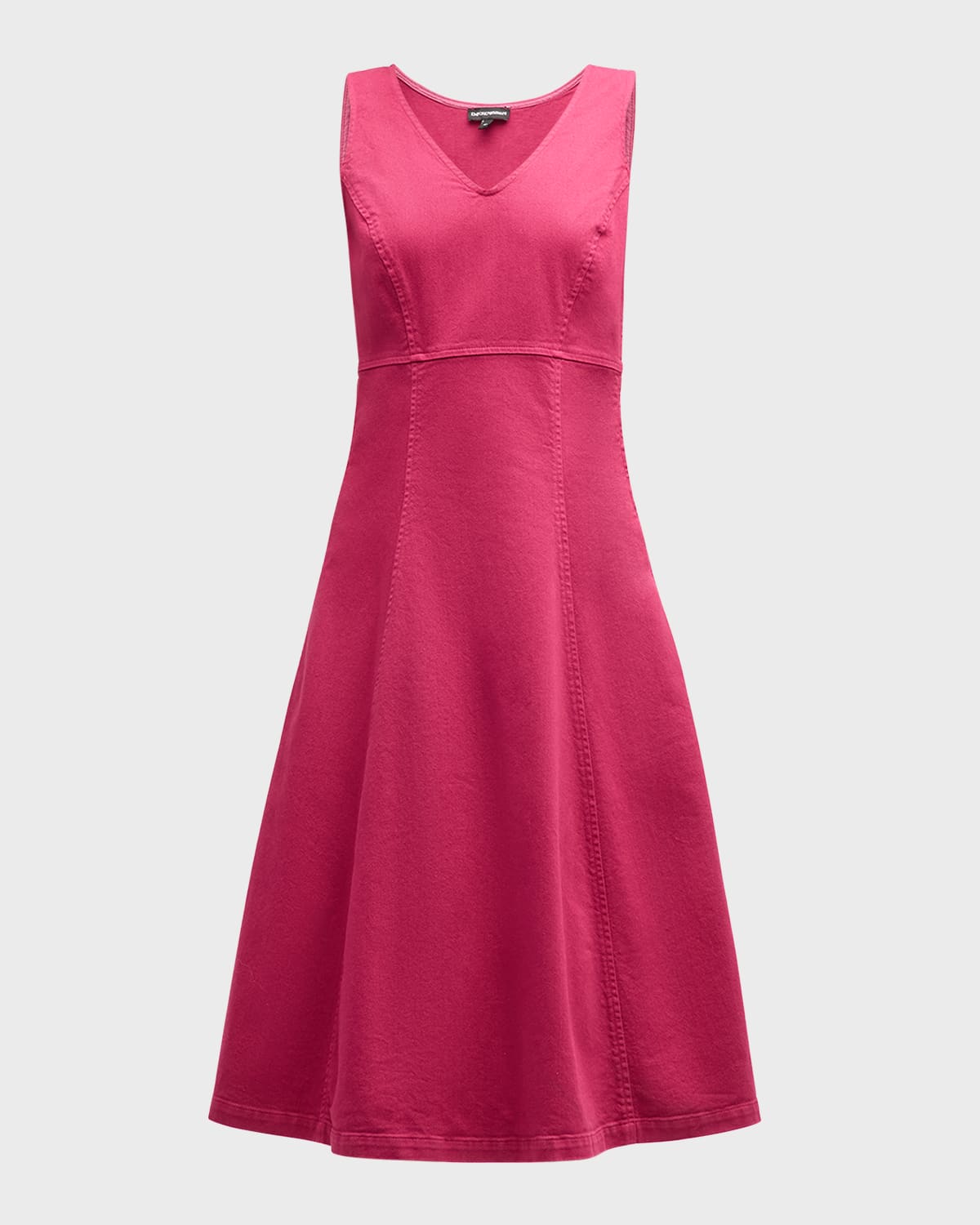 EMPORIO ARMANI SLEEVELESS DENIM MIDI DRESS 