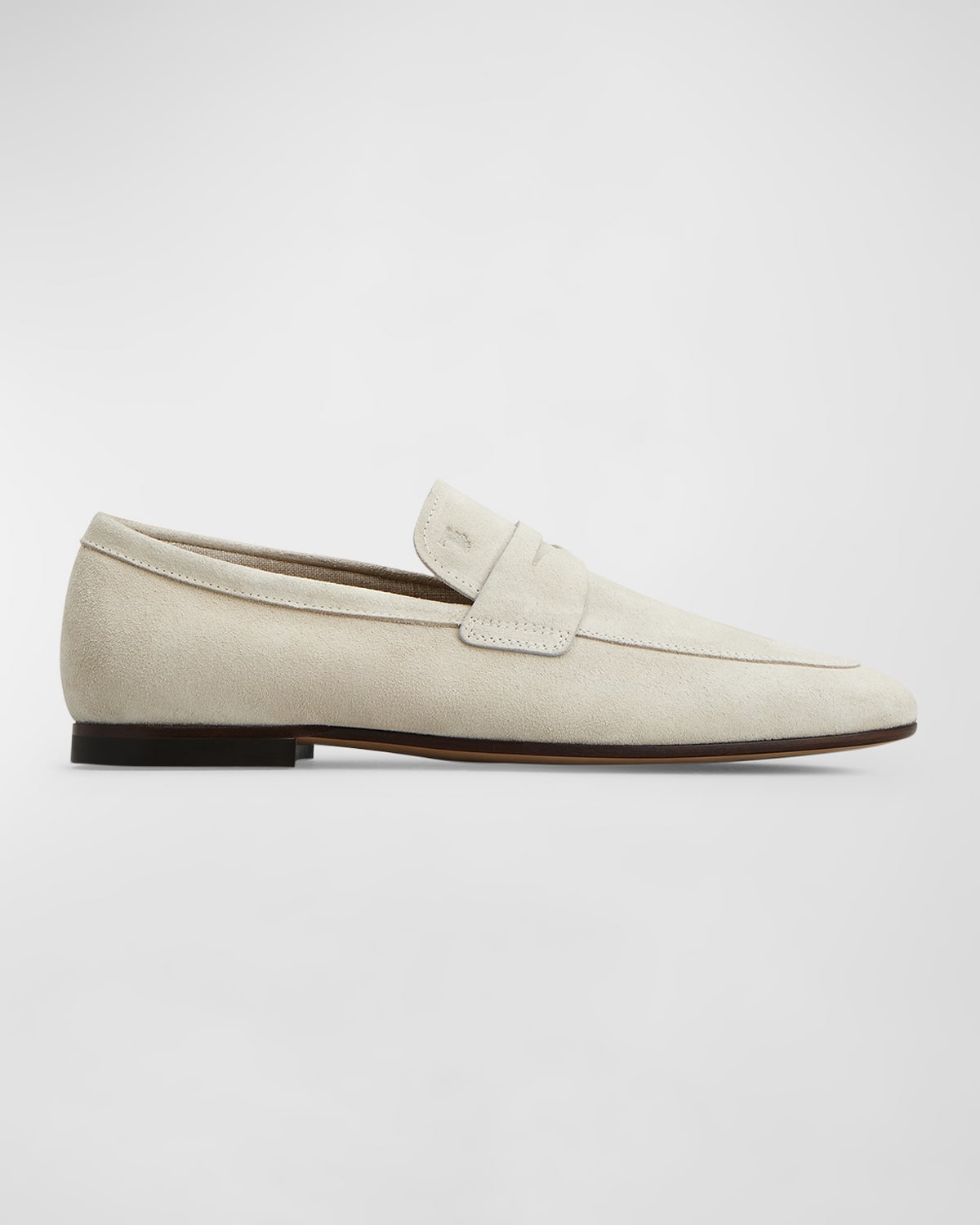 Shop Tod's Men's Mocassino Cuoio Suede Penny Loafers In Natural