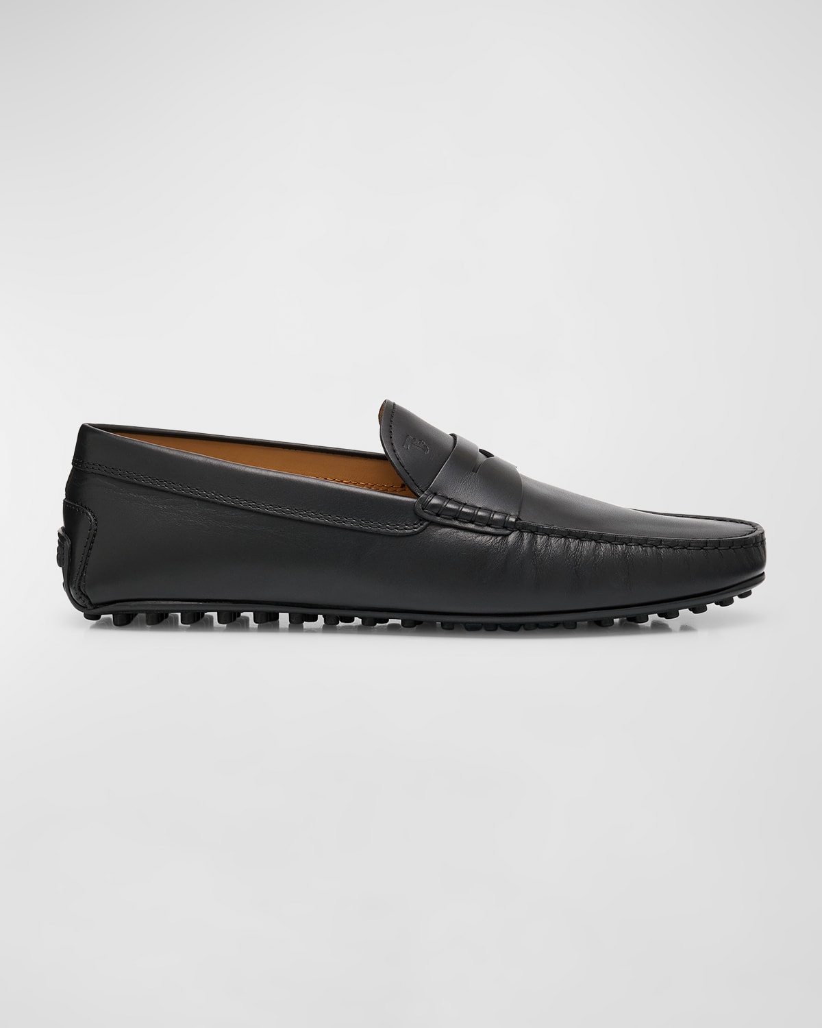 Tod's Men's City Gommino Leather Penny Loafers In Black