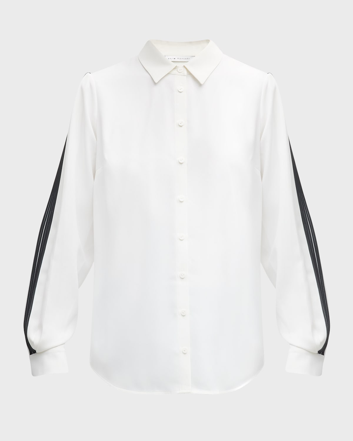 The Landon Pleated-Sleeve Button-Down Blouse