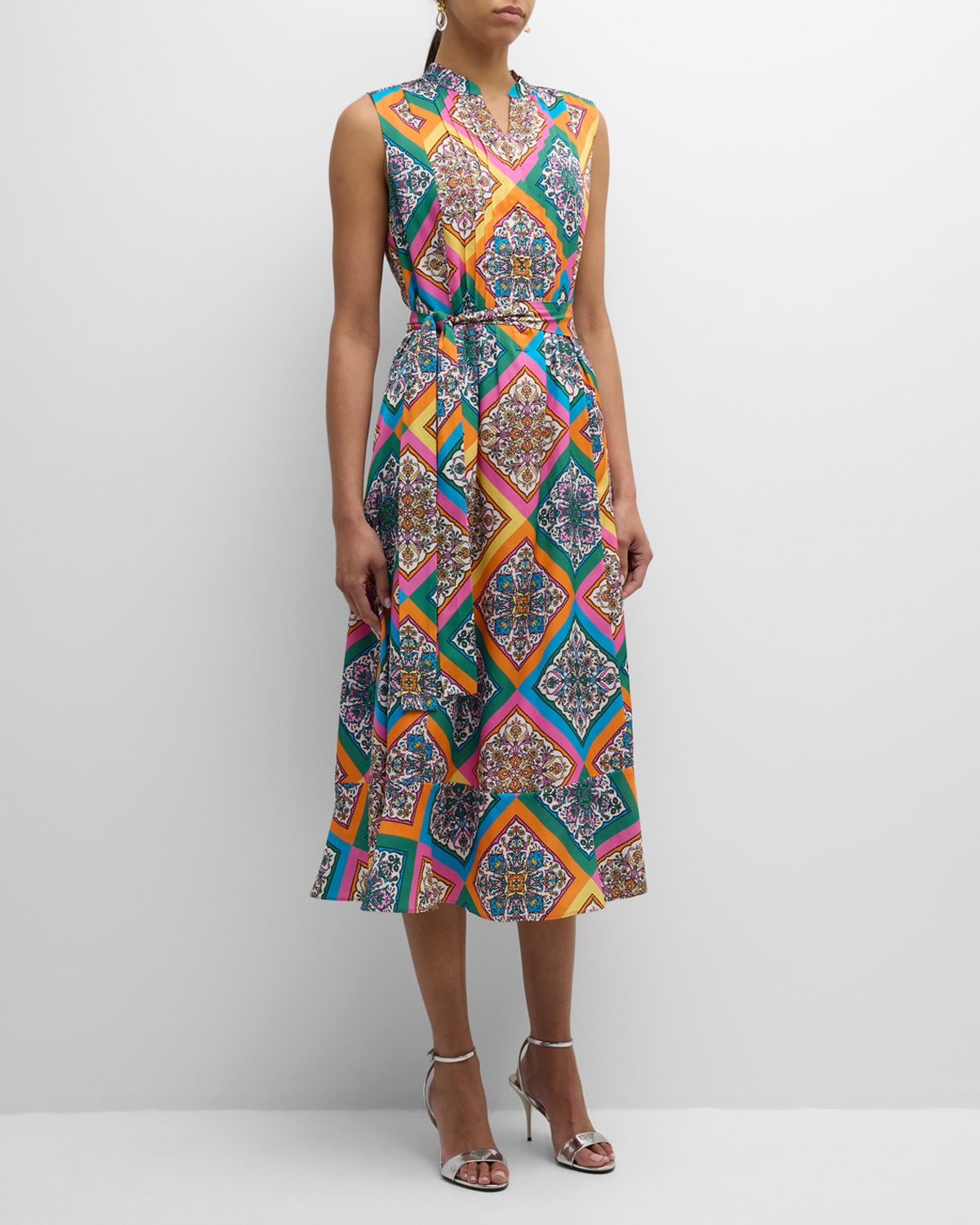 The Phoebe Sleeveless Floral-Print Midi Dress