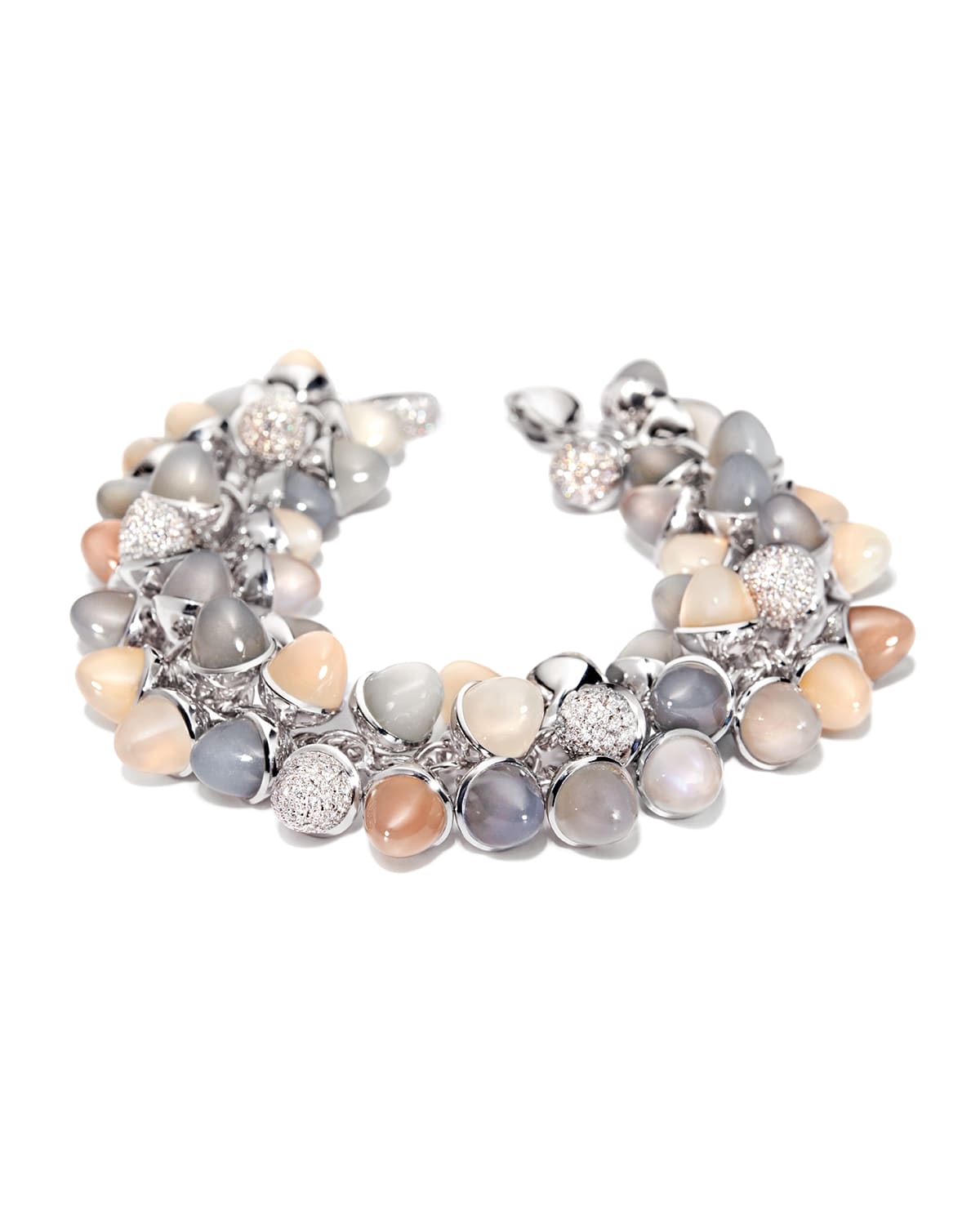 Mikado Diamond & Moonstone Cabochon Bracelet