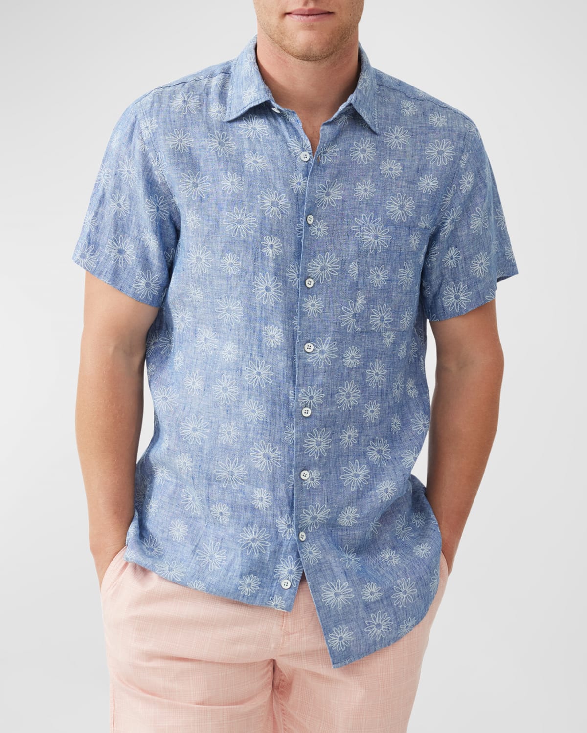 Shop Rodd & Gunn Men's Carleton Embroidered Chambray Short-sleeve Shirt