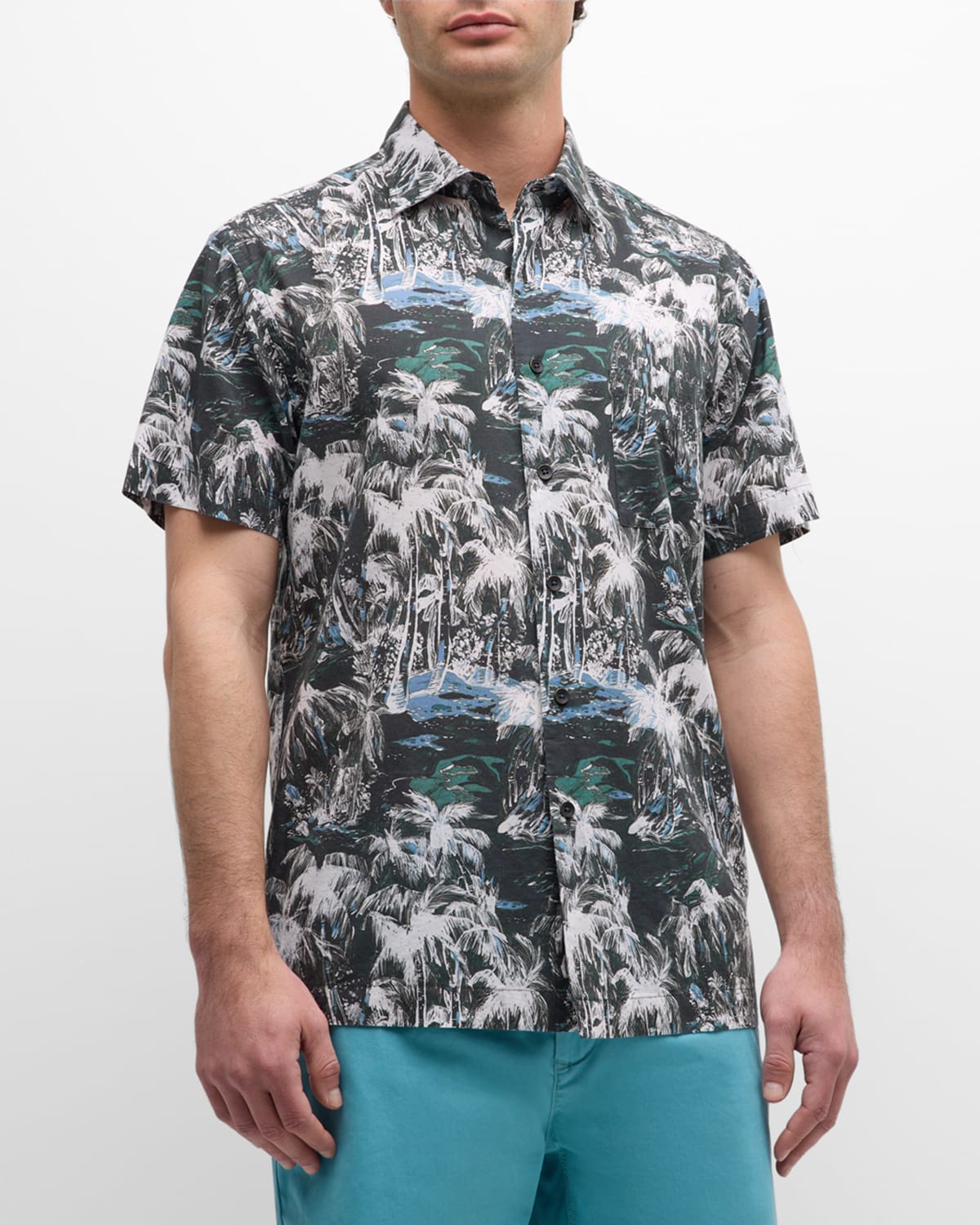 Shop Rodd & Gunn Men's Dakota Street Tropical Sport Shirt In Twilight