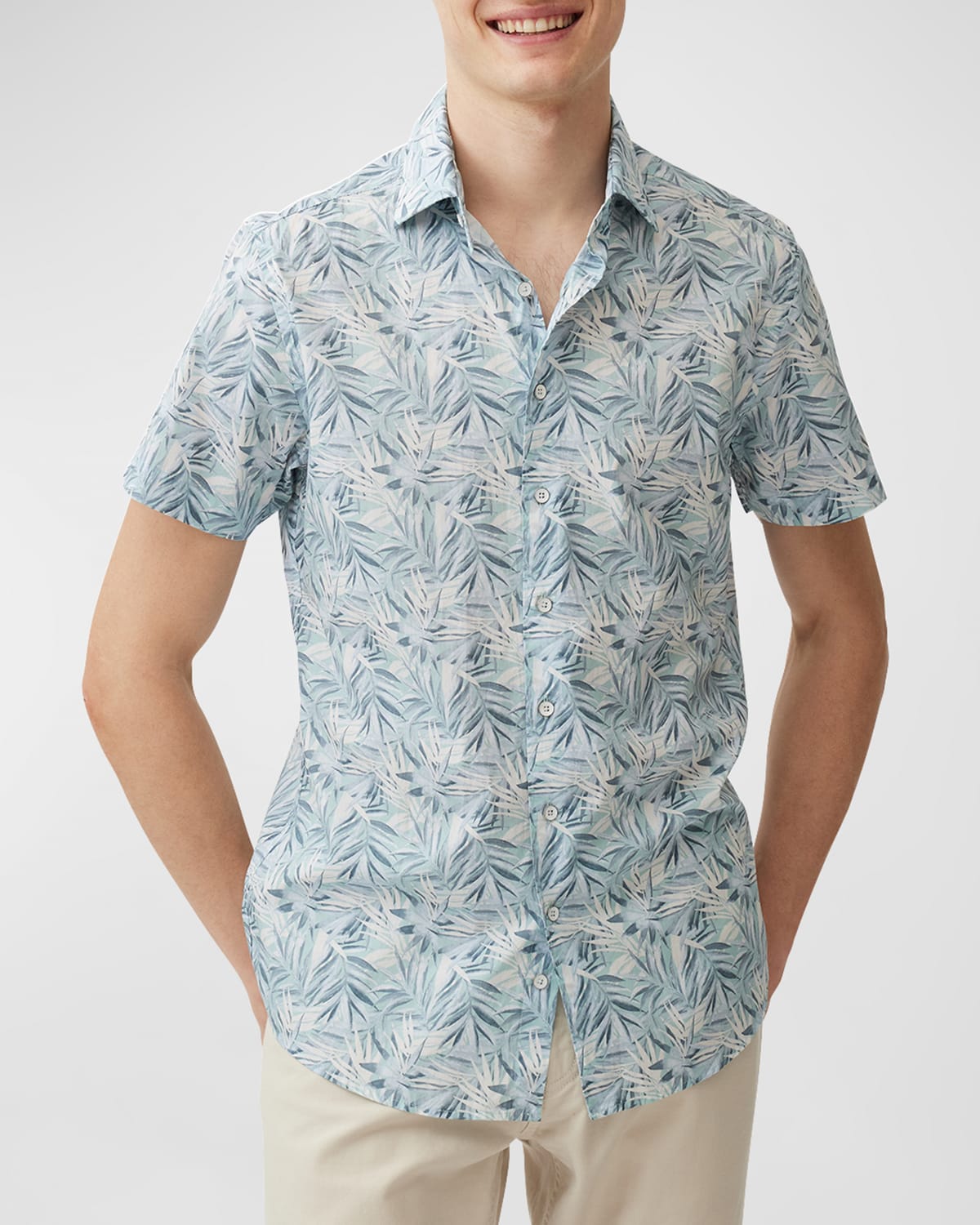 Shop Rodd & Gunn Men's Cherry Tree Bay Cotton Short-sleeve Shirt In Sky