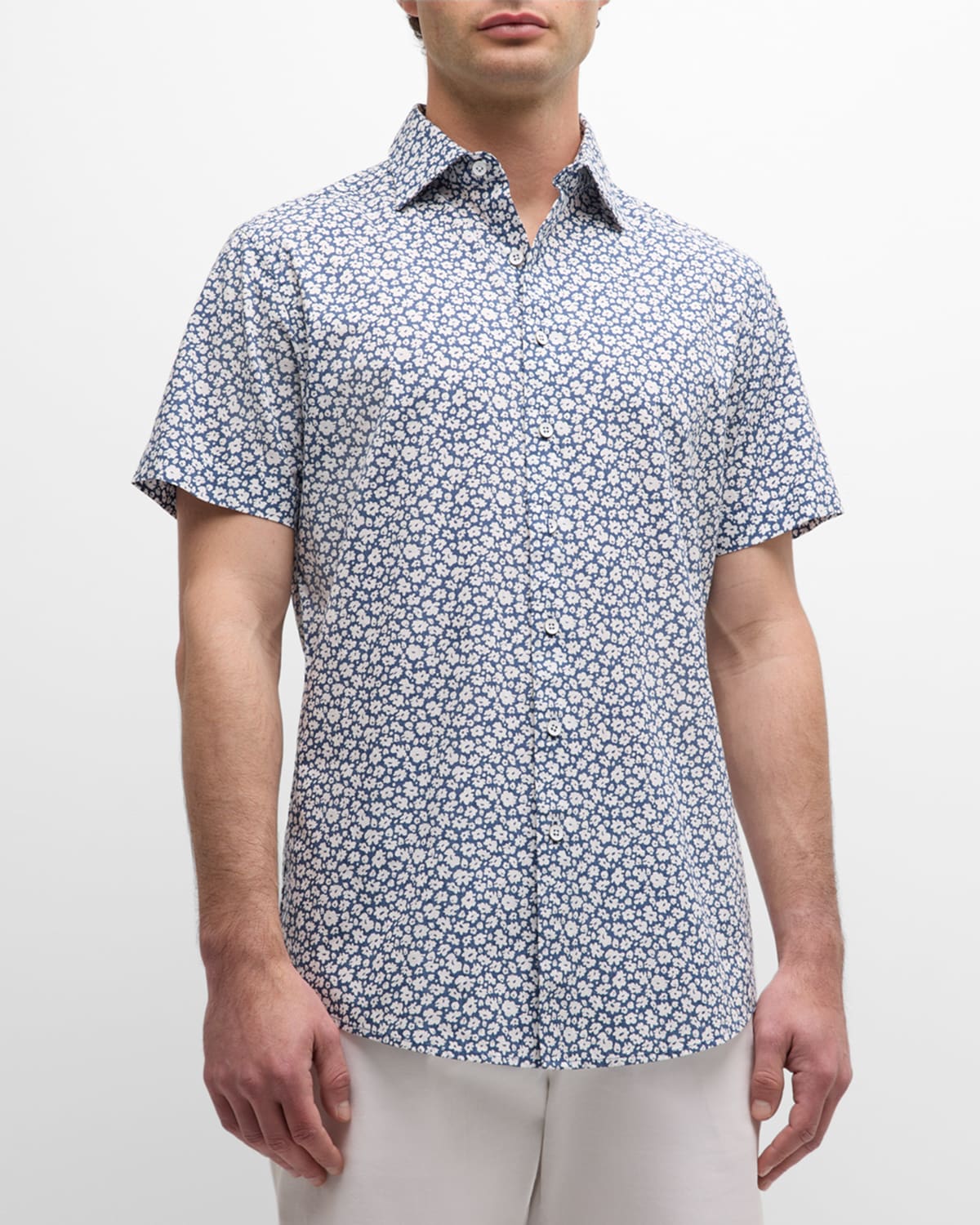 Men's Bolton Street Floral-Print Short-Sleeve Shirt