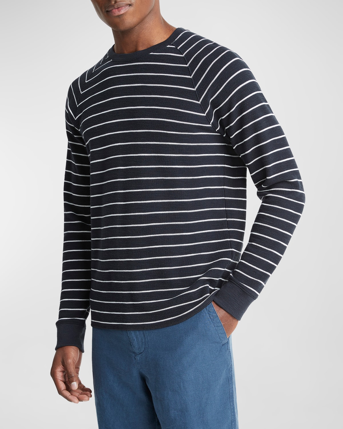 Men's Striped Waffle Raglan T-Shirt