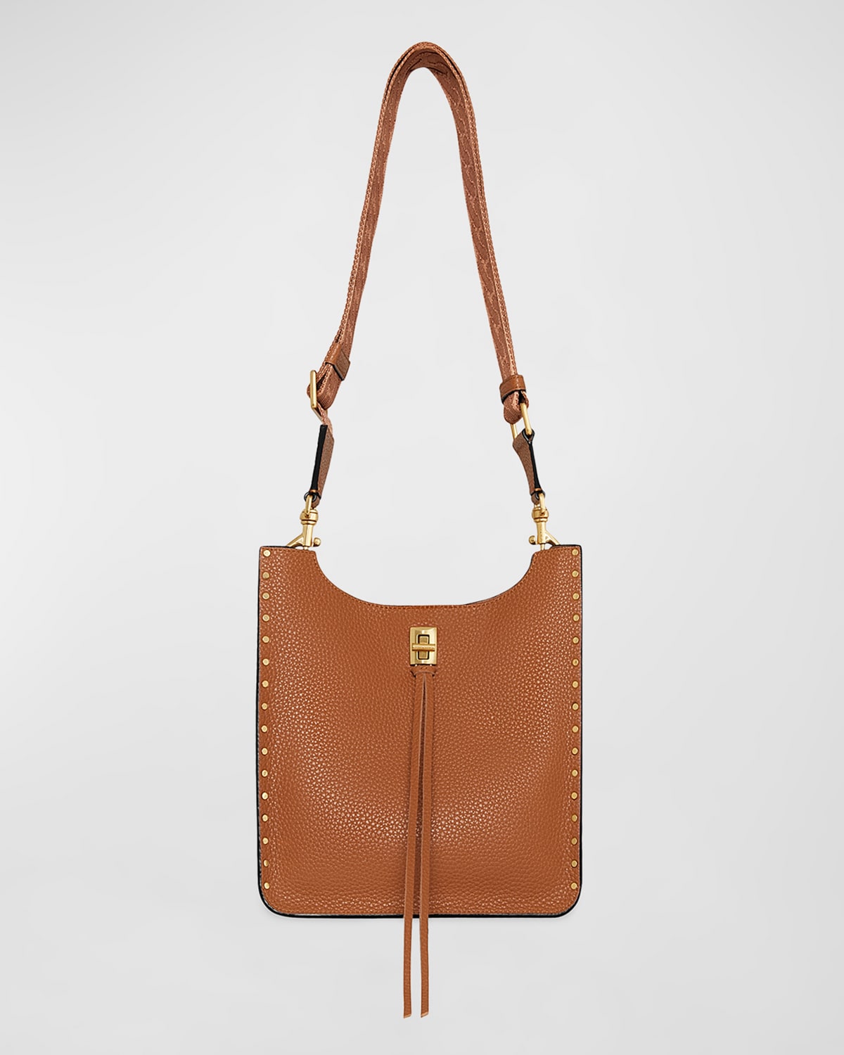 Darren Feed Medium Studded Leather Shoulder Bag