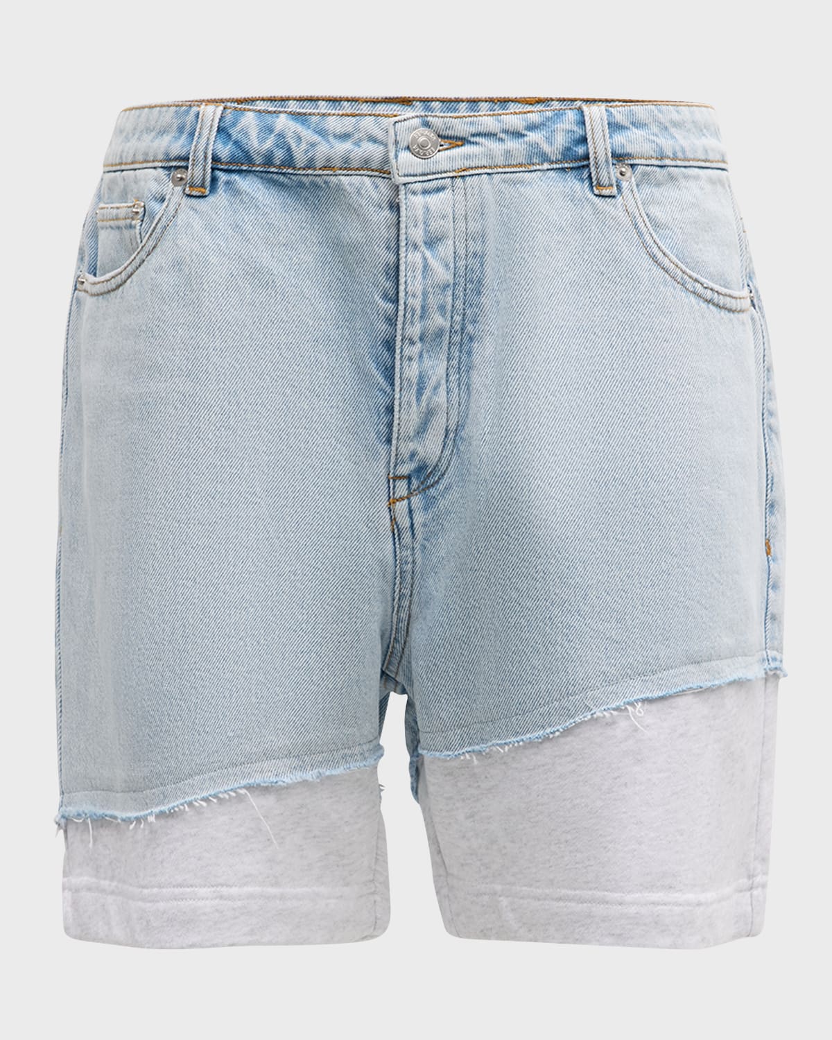 Shop Ser.o.ya Men's Tyson Denim And Terry Shorts In Skylight