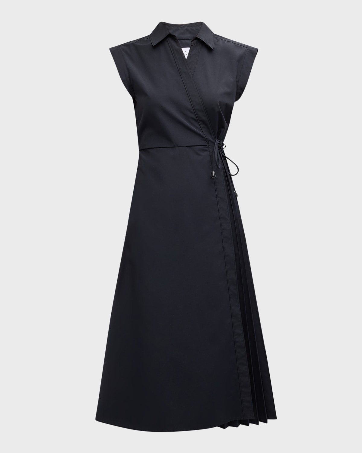 Shop Tanya Taylor Shivon Cap-sleeve Midi Wrap Dress In Black