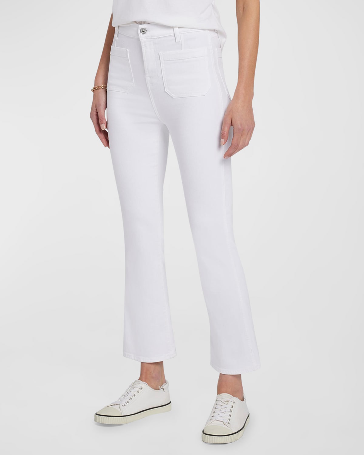 Shop 7 For All Mankind High-waist Slim Kick Jeans With Patch Pockets In Love Again
