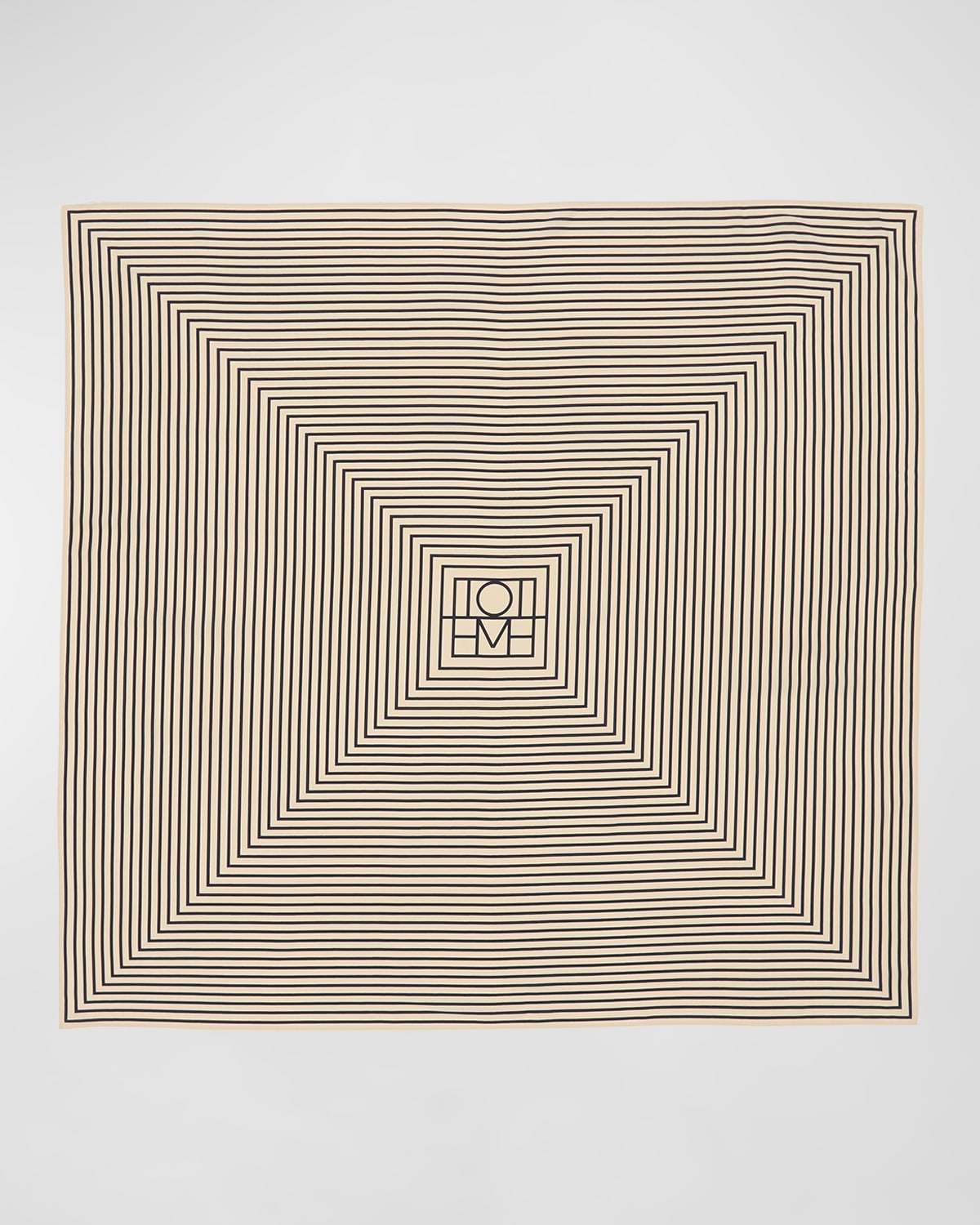 Totême Centered Monogram Cotton-silk Scarf In Bone