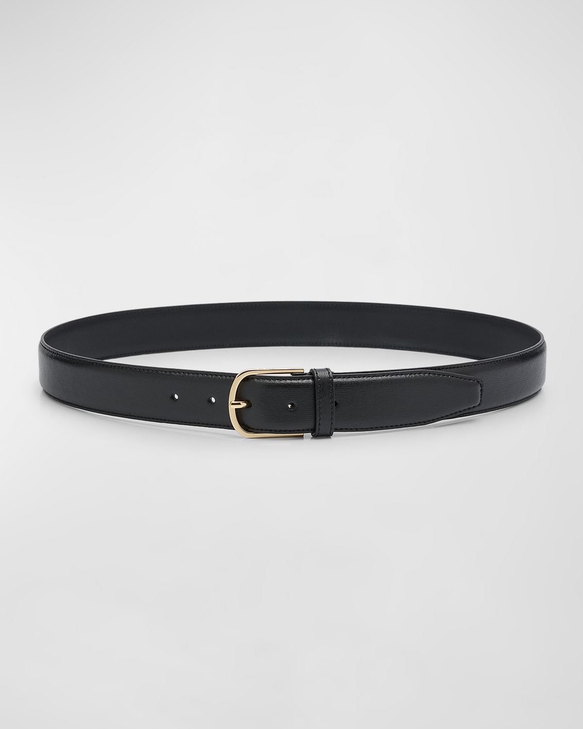 Shop Totême Bold Trouser Leather Belt In Black