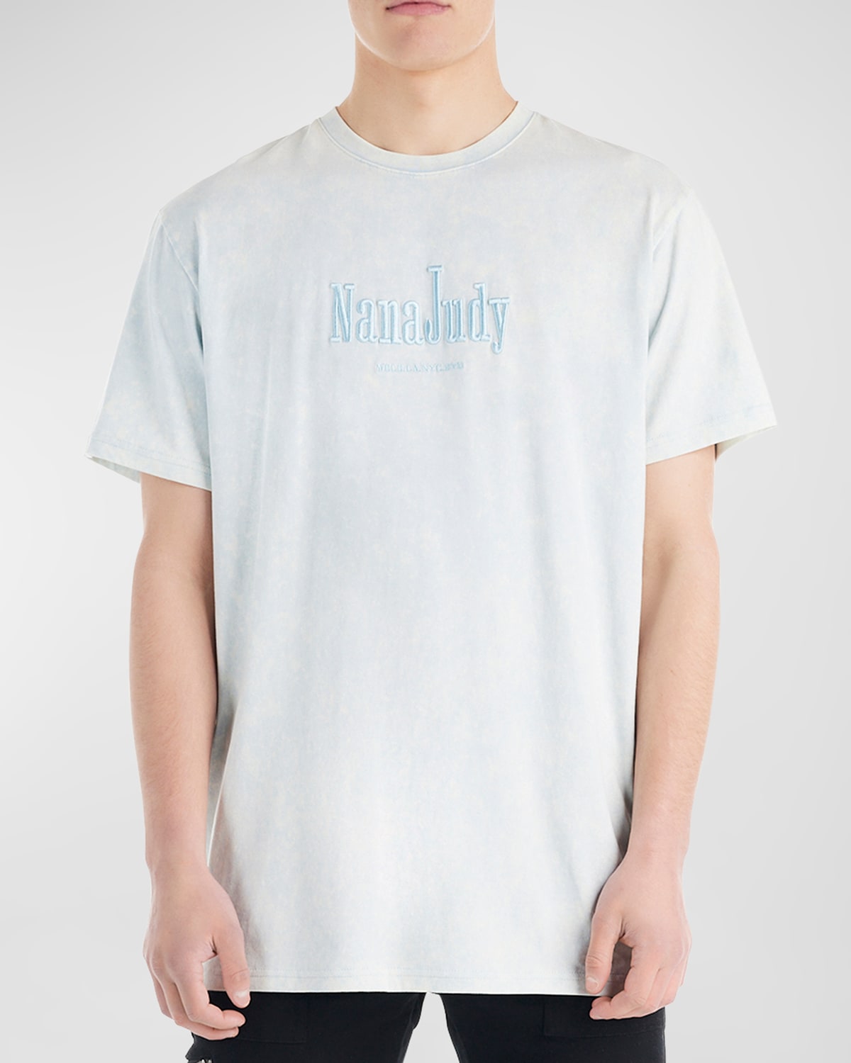 Shop Nana Judy Men's Amalfi Embroidered Logo Short-sleeve T-shirt In Acid Mineral Blue