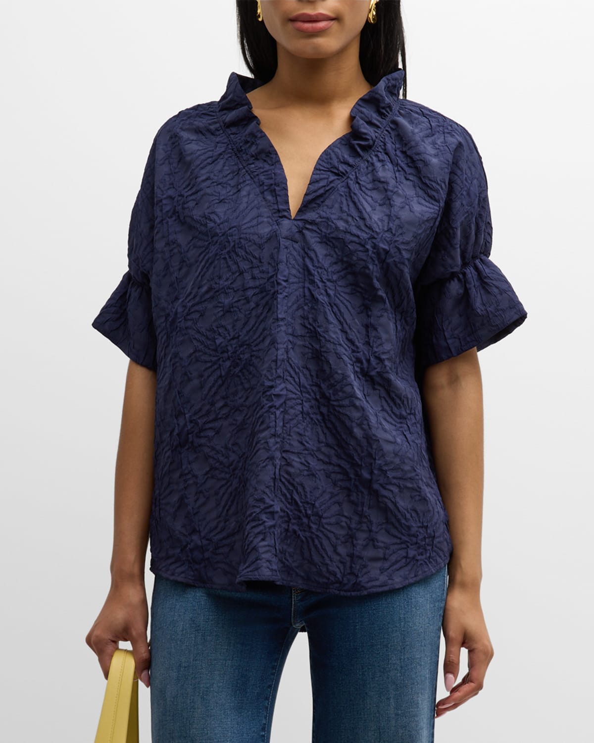 Alex Textured Jacquard Midi Shirtdress