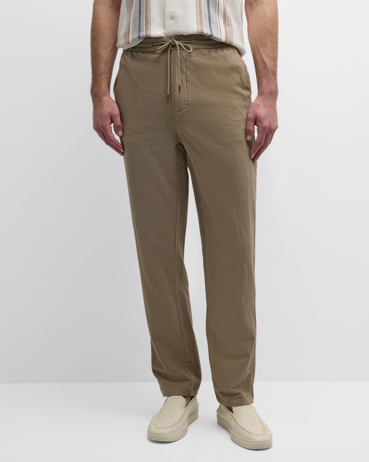Shop Rails Men's Callum Cotton-linen Drawstring Pants In Barley