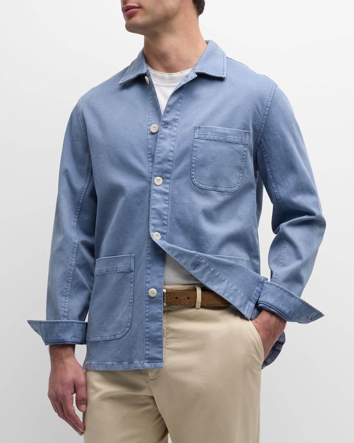 Shop Rails Men's Luc Lightweight Cotton Chore Jacket In French Blue