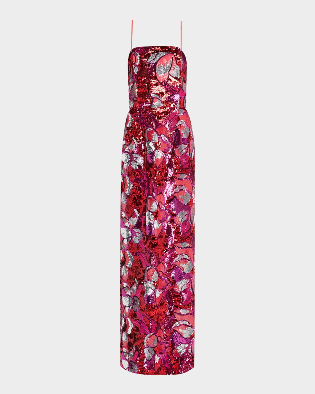Serena Strapless Floral Sequin Column Gown