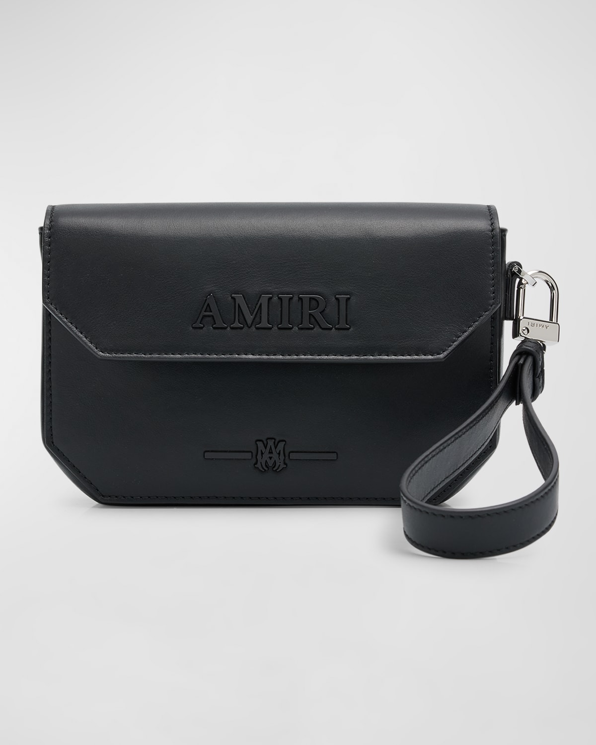 Shop Amiri Men's Napa Leather Clutch Bag In Black