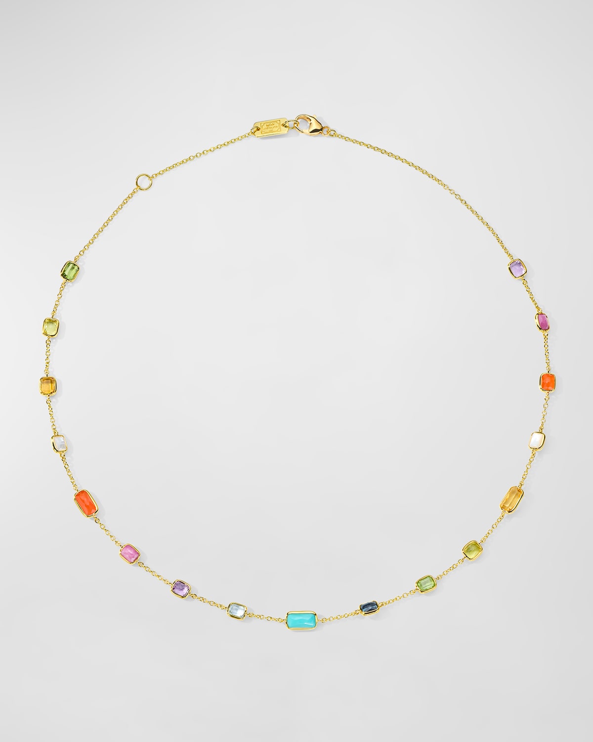 18K Rock Candy Octagon Long Necklace in Summer Rainbow 2, 16-18"L