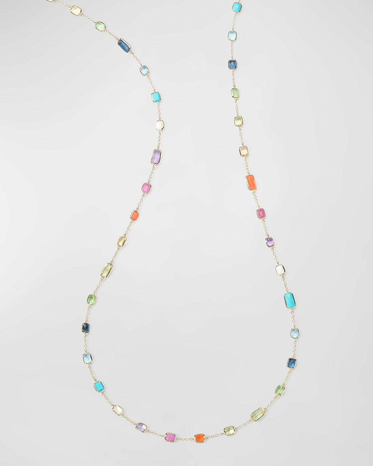18K Rock Candy Octagon Long Necklace in Summer Rainbow