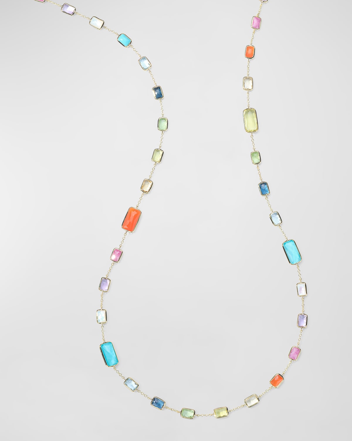 18K Rock Candy Stone Chain Necklace in Summer Rainbow 2, 34.5"L