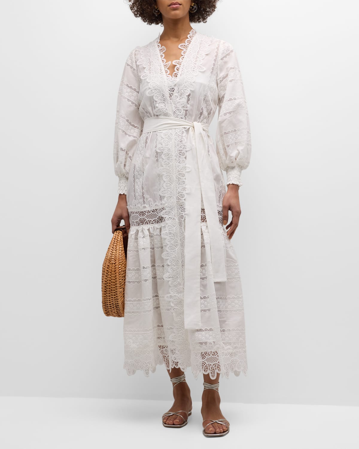 Shop Waimari Rebecca Embroidered Lace Kimono Coverup In White