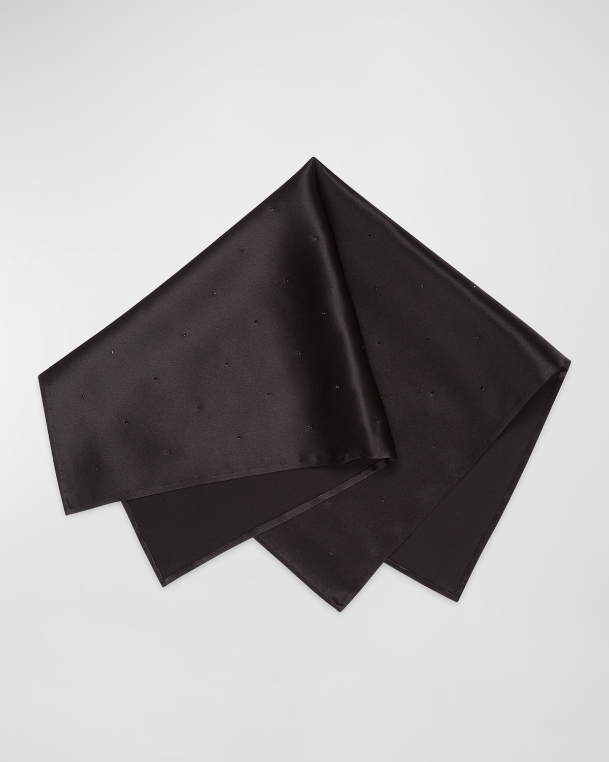 Stefano Ricci Men's Crystal-embellished Silk Pocket Square In Black