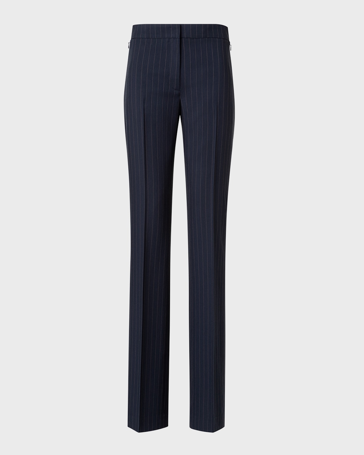Akris Carl Pinstripe Straight-leg Crepe Pants In Charcoal Grey