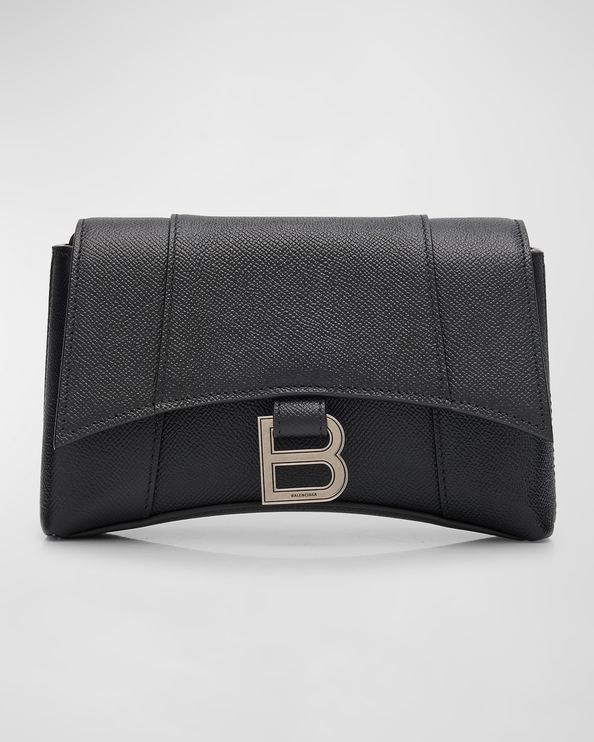 Shop Balenciaga Men's Downtown B-logo Leather Crossbody Bag In 1000 Black