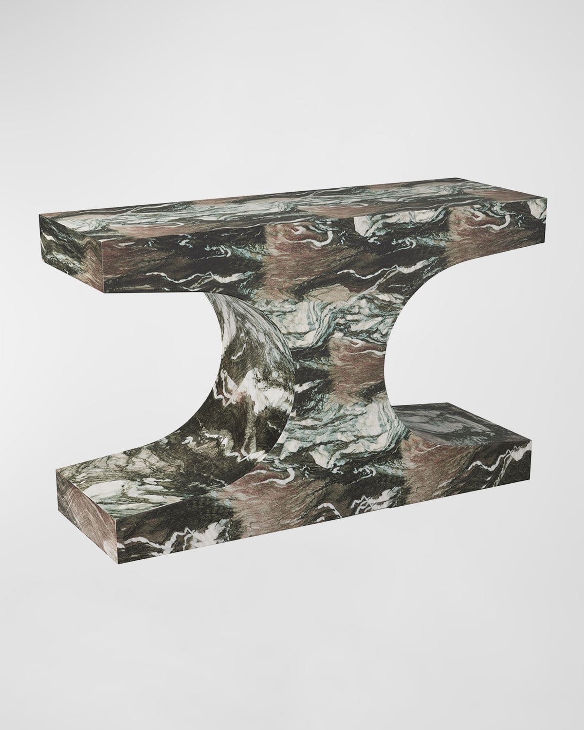 Arteriors Augustine Faux Marble Console Table In Verde