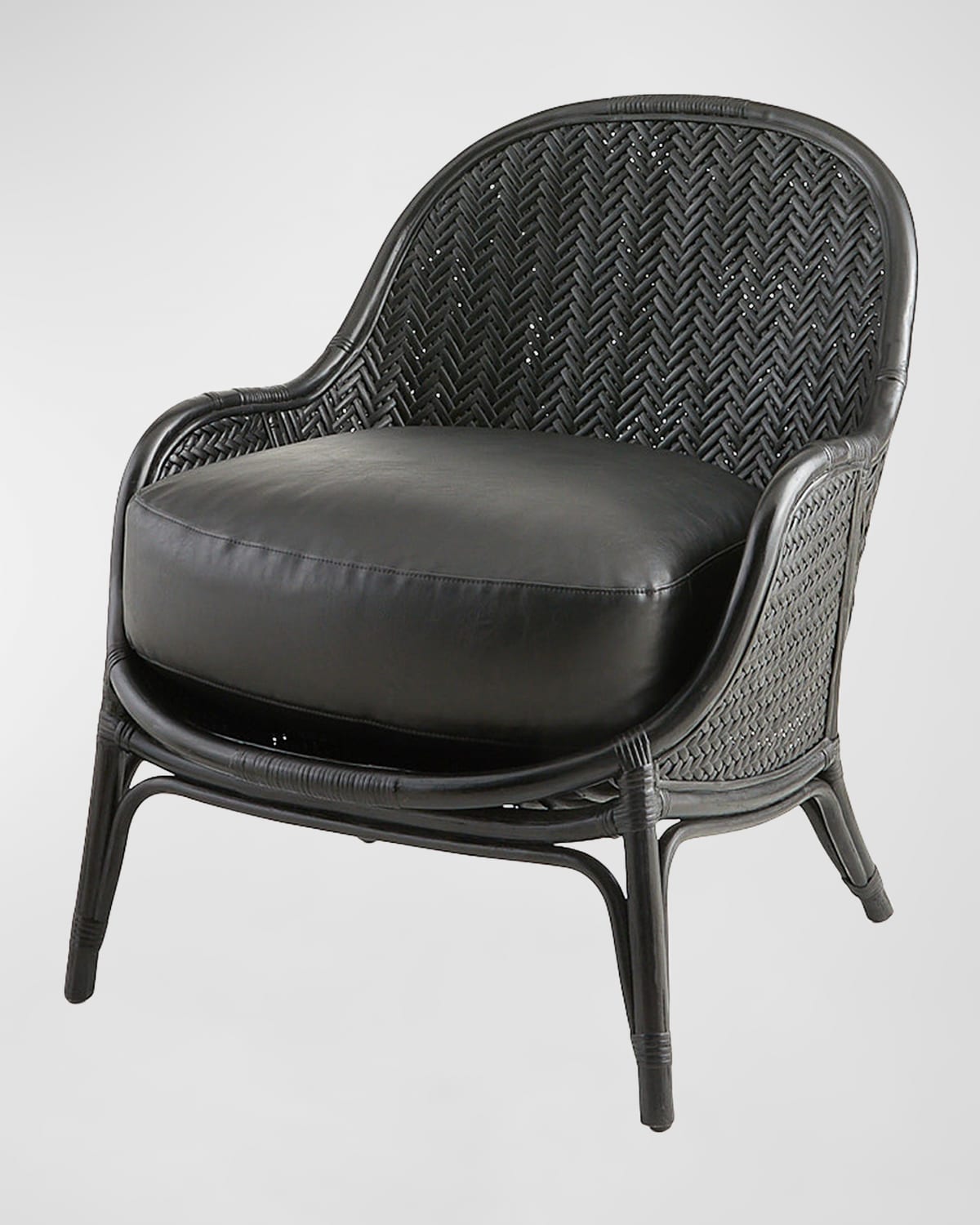 Shop Arteriors Bonnie Faux Leather Lounge Chair In Black