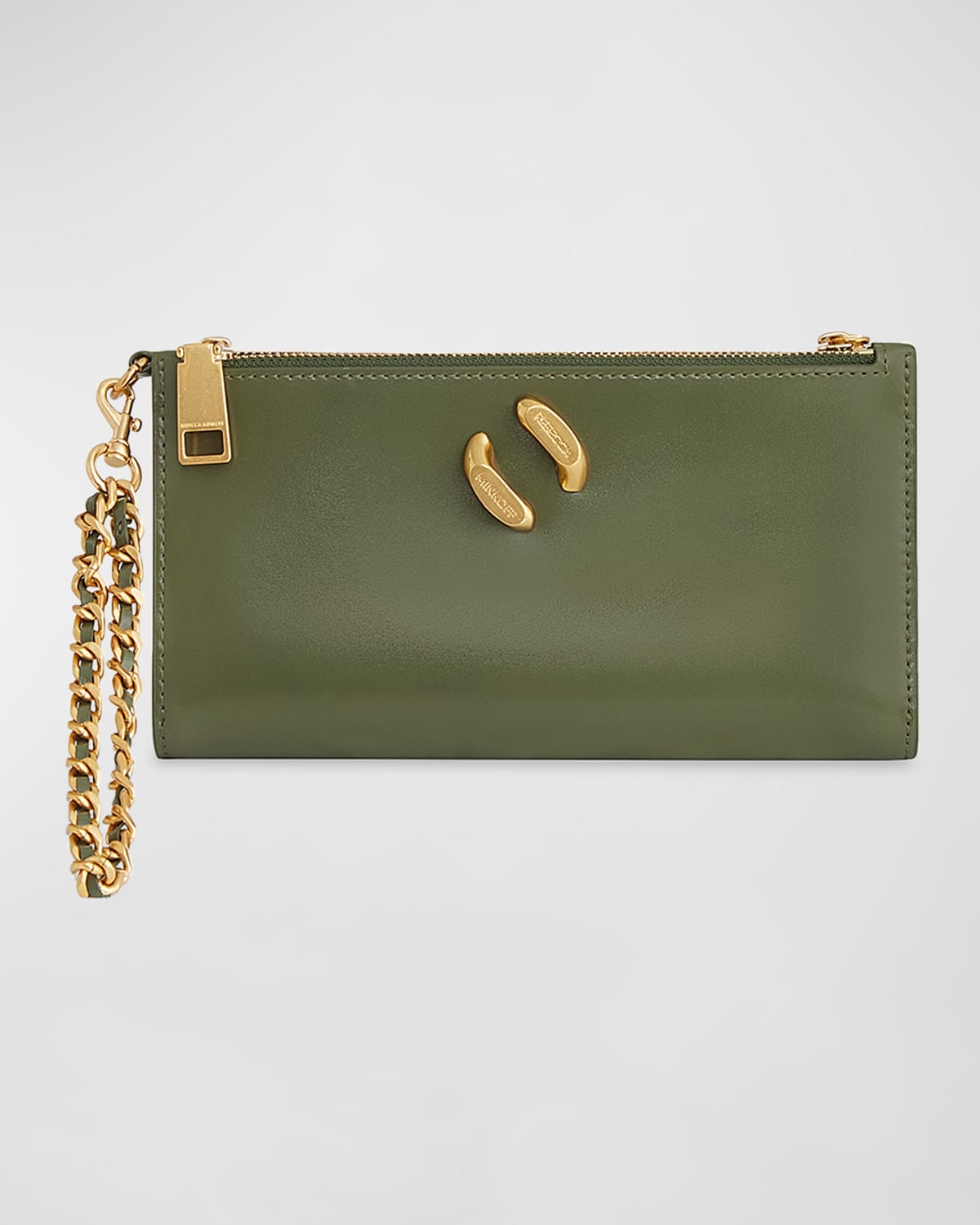 Infinity Chain Leather Wristlet