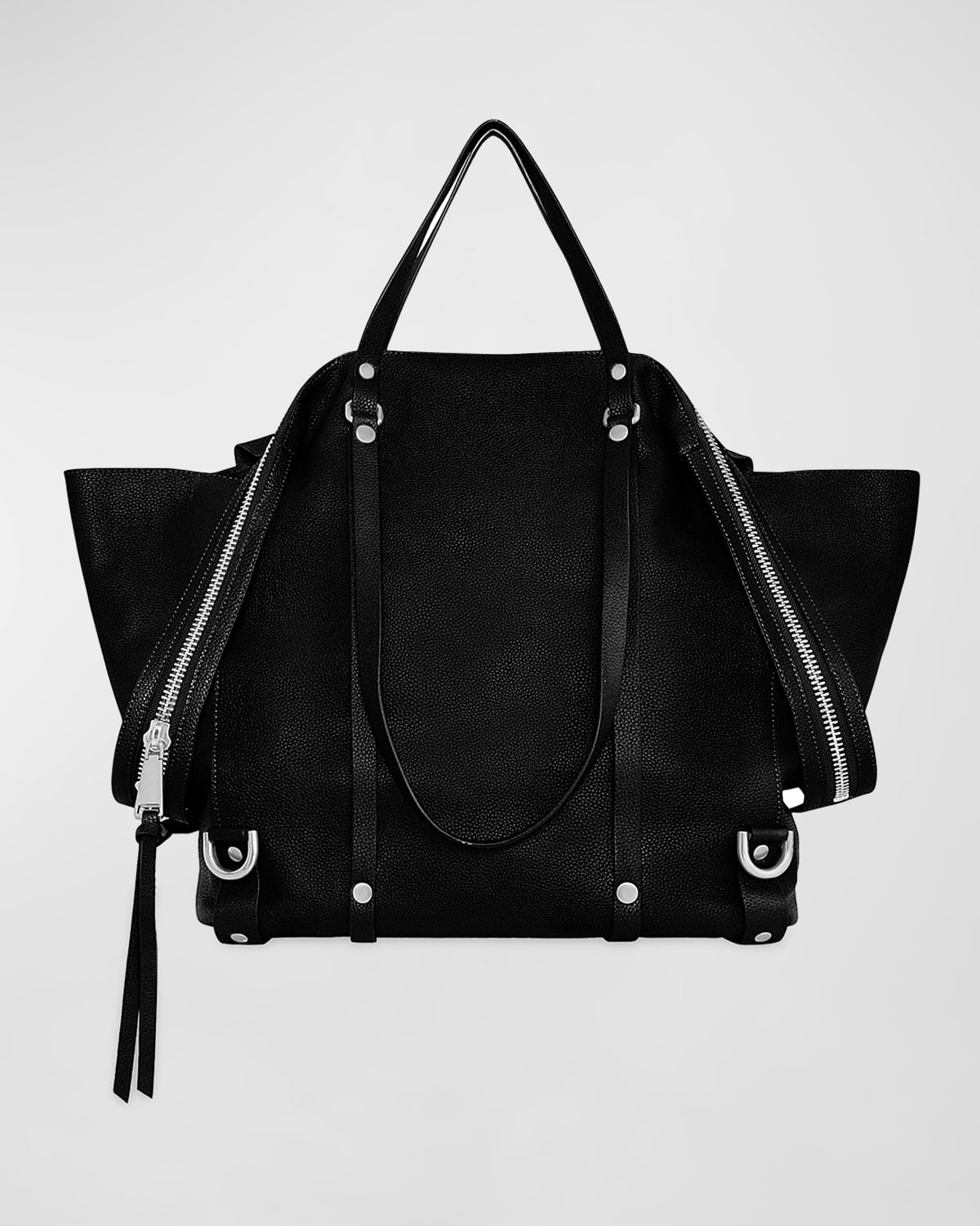 Rebecca Minkoff Surplus Zip Leather Tote Bag In Black