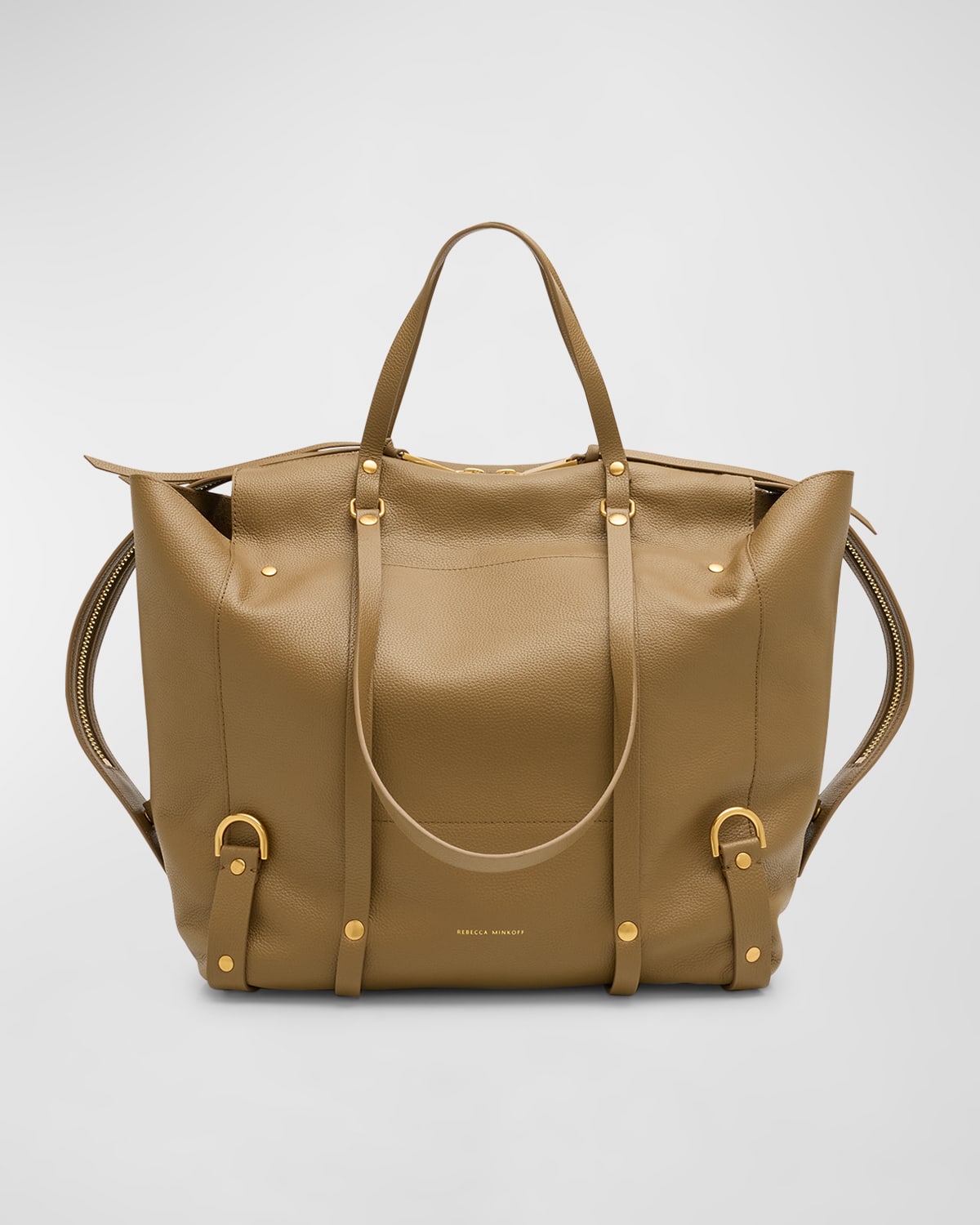 Rebecca Minkoff Surplus Zip Leather Tote Bag In Brown