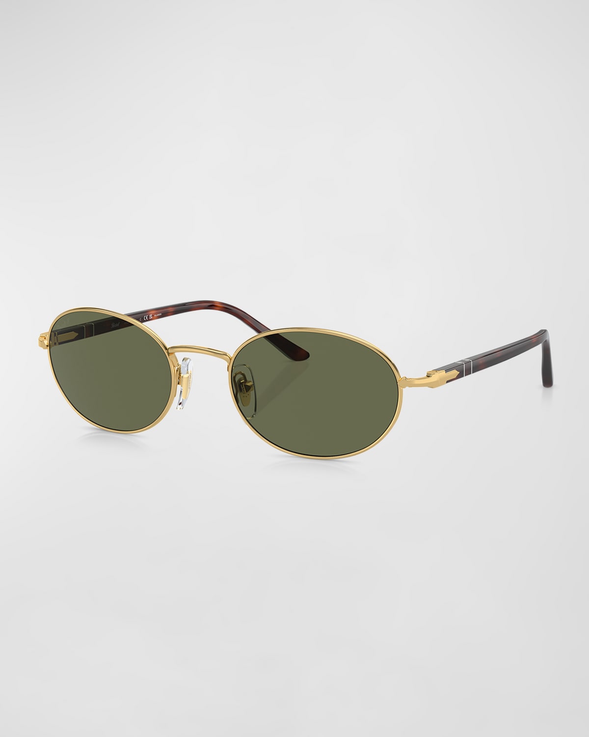 Persol Men's Polarized Metal Oval Sunglasses In Gold