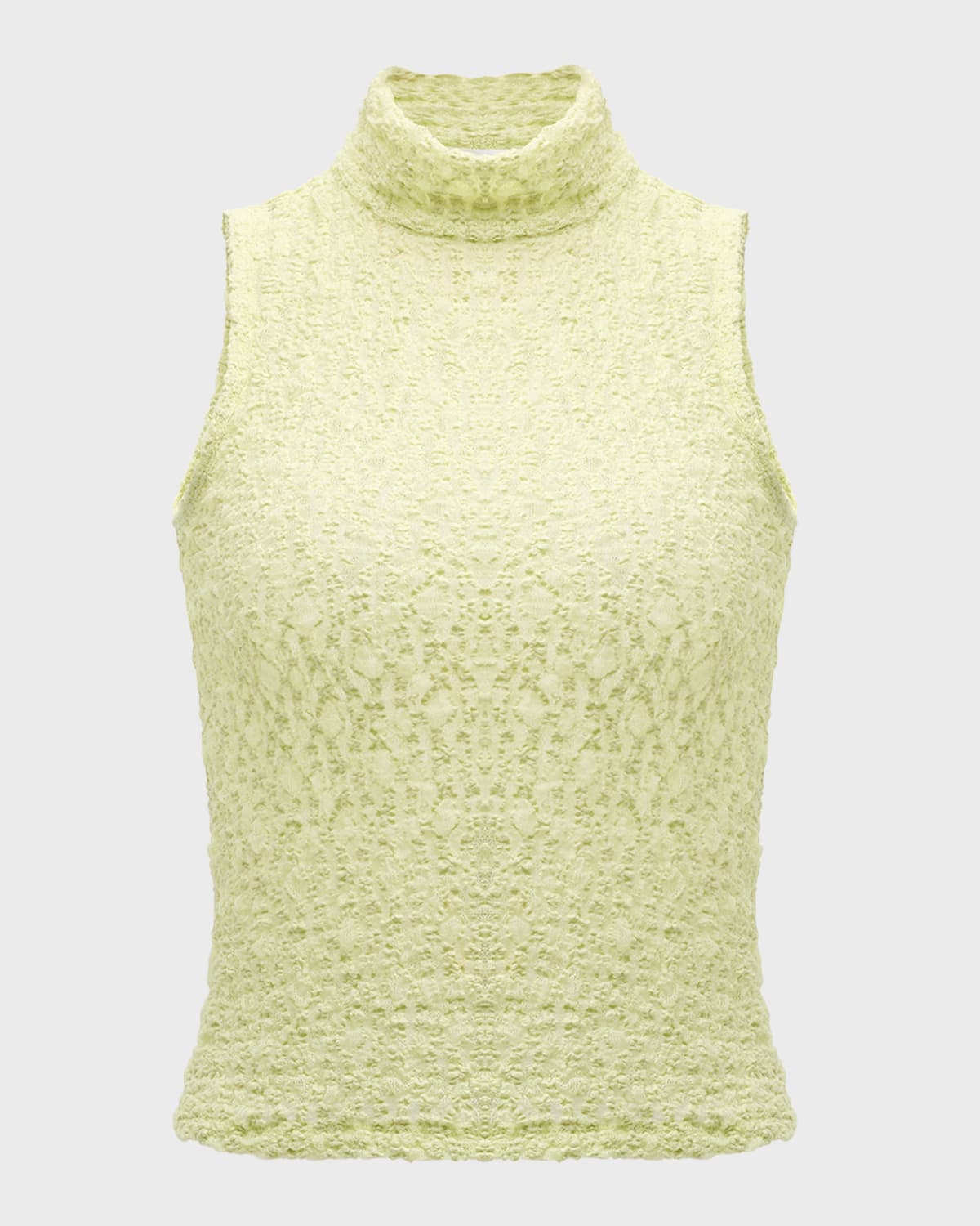 Frame Mock Neck Lace Tank In Black