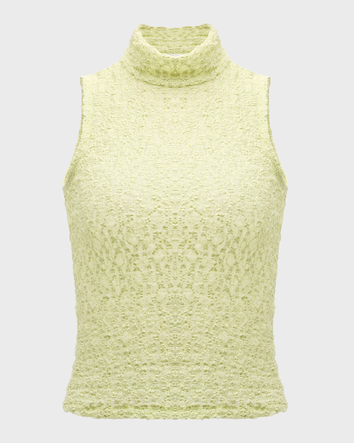 FRAME MESH MOCK-NECK TOP